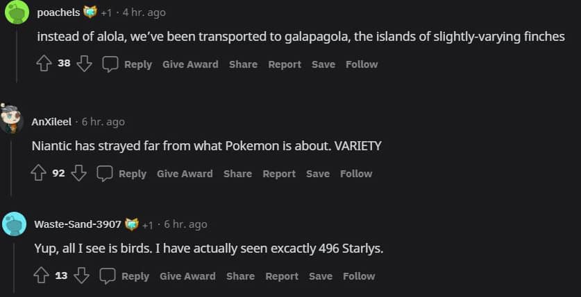 Pokemon Go players criticize Season of Alola screenshot.