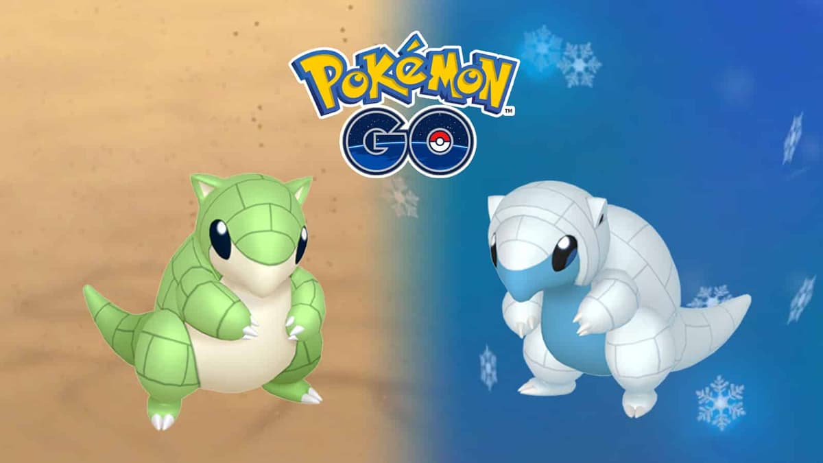 Shiny Sandshrew and Shiny Alolan Sandshrew in Pokemon Go