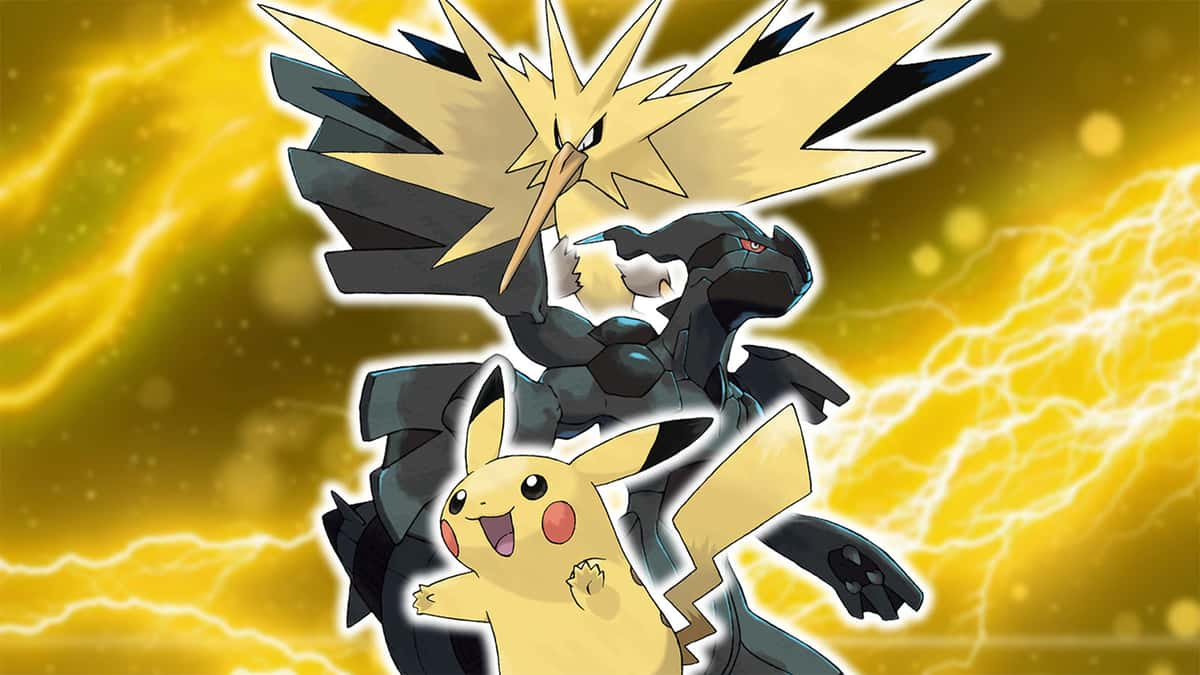 Electric Pokemon against a yellow background