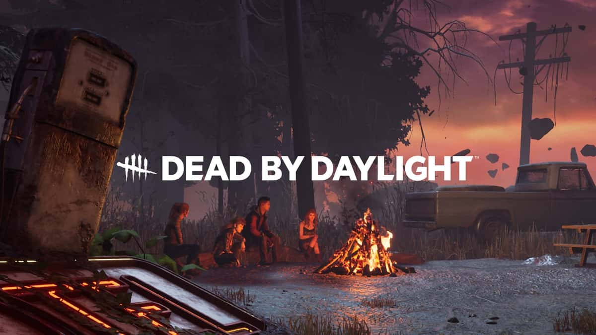 An image of Survivors in Dead by Daylight sitting around a campfire from the menu screen