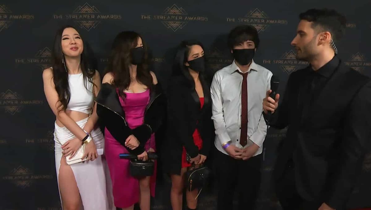 The Streamer Awards NymN interviewing Pokimane on the Red Carpet screenshot.