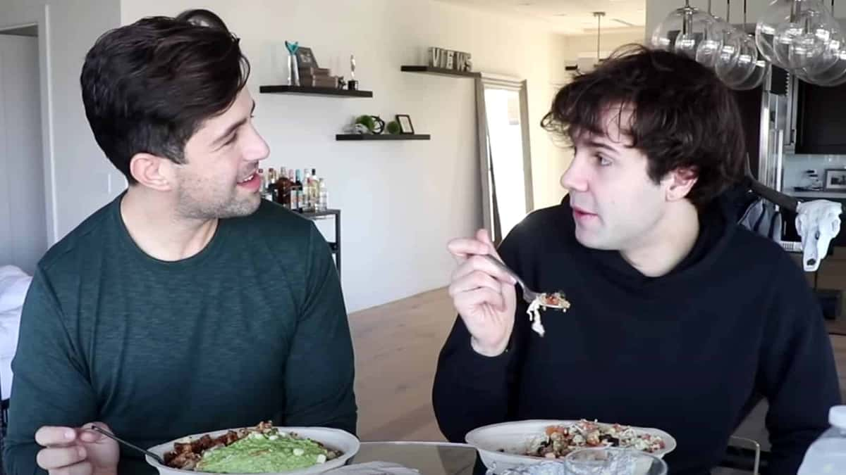 Josh Peck and David Dobrik talking