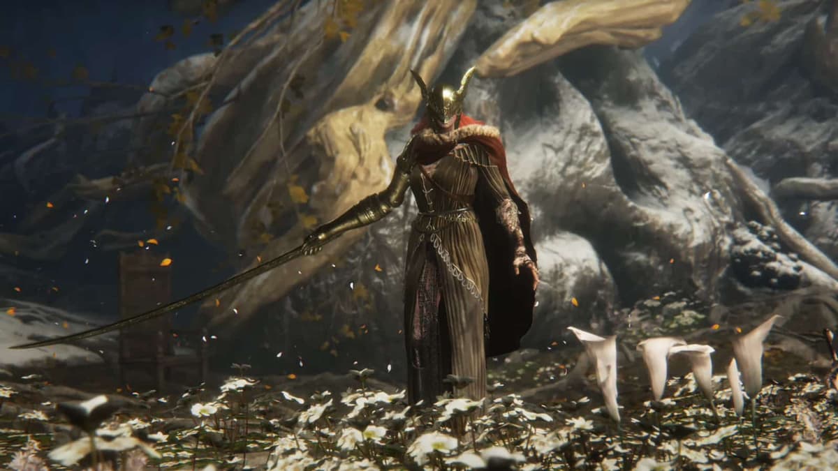 Elden Ring Malenia boss fight cutscene screenshot.