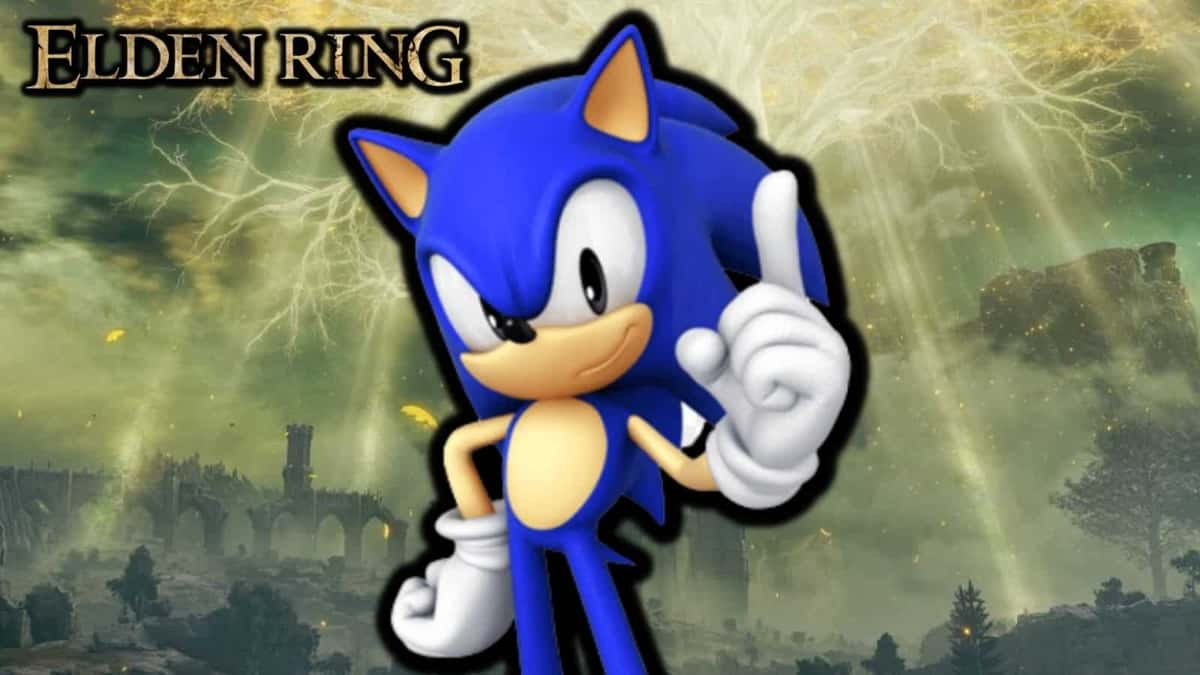 Sonic with Elden Ring background