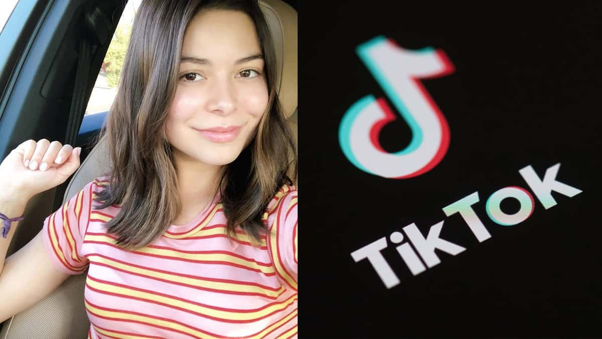 An image of Miranda Cosgrove and TikTok