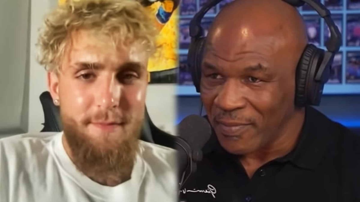 YouTuber Jake Paul next to Mike Tyson screenshot.