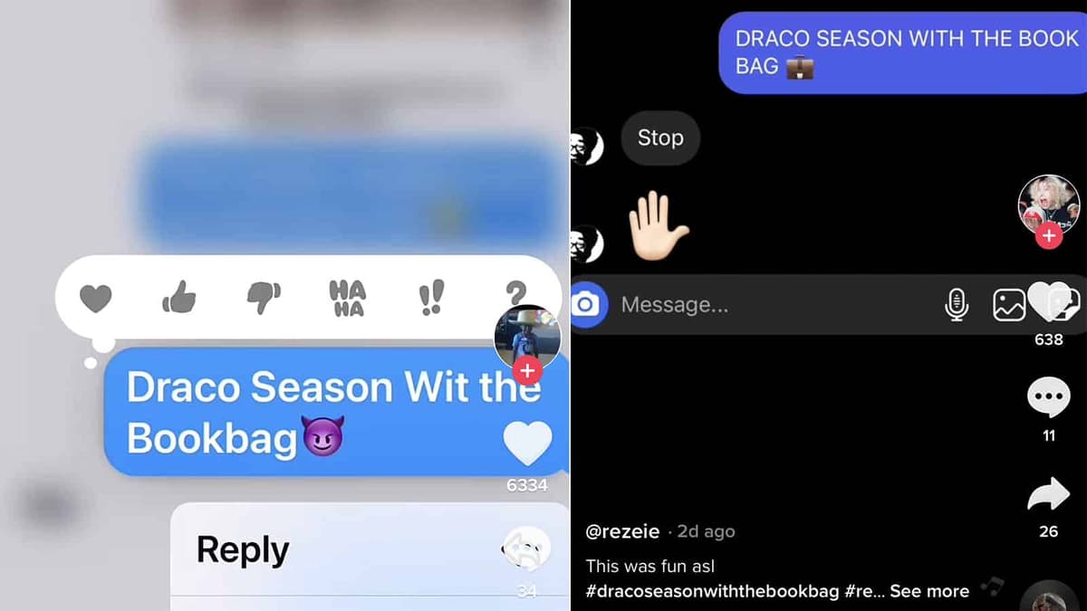 Draco Season With the Bookbag trend on TikTok