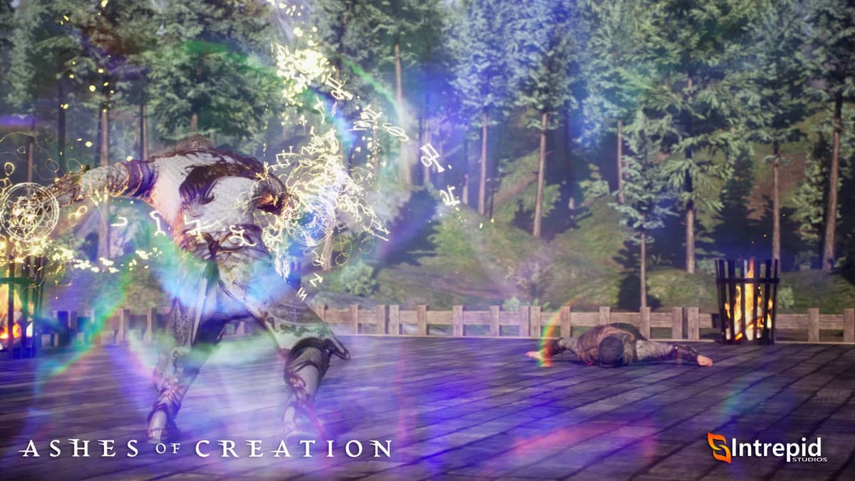 ashes of creation cleric fighting another player pvp