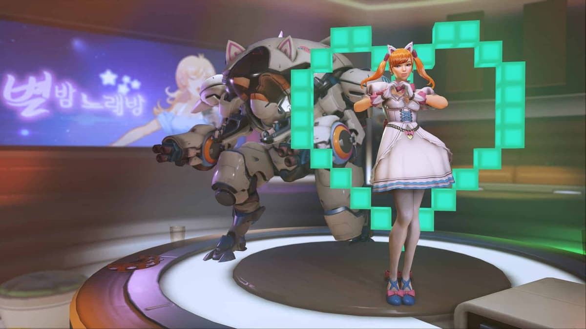 overwatch white cat d.va anniversary remix skin