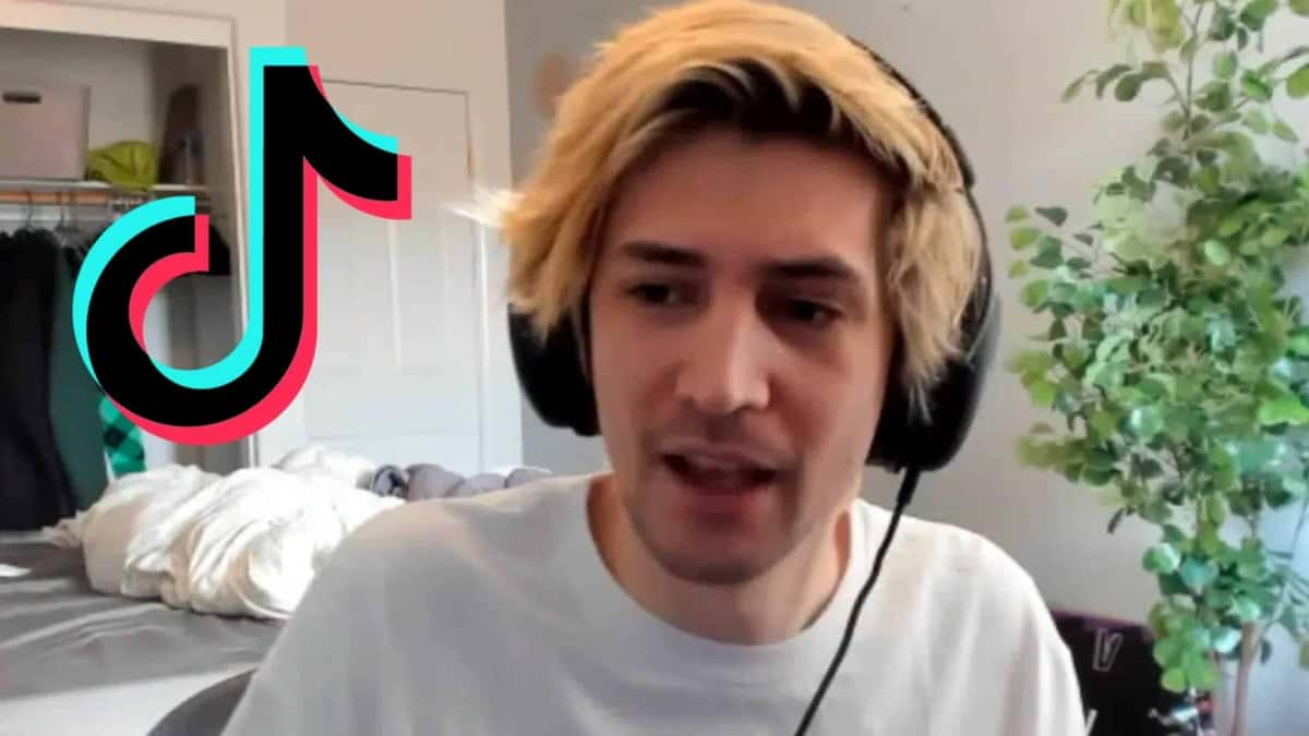 xQc alongside TikTok logo