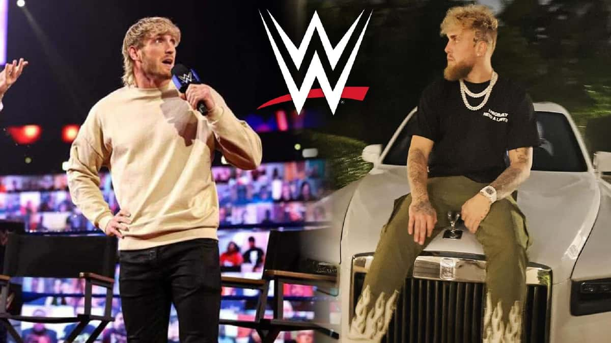 Jake Paul next to Logan Paul in WWE