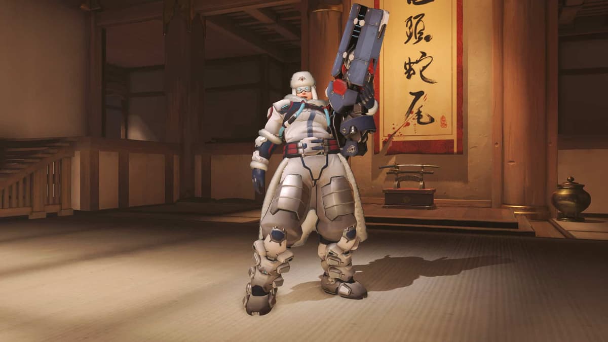 overwatch arctic front zarya skin on hanamura temple