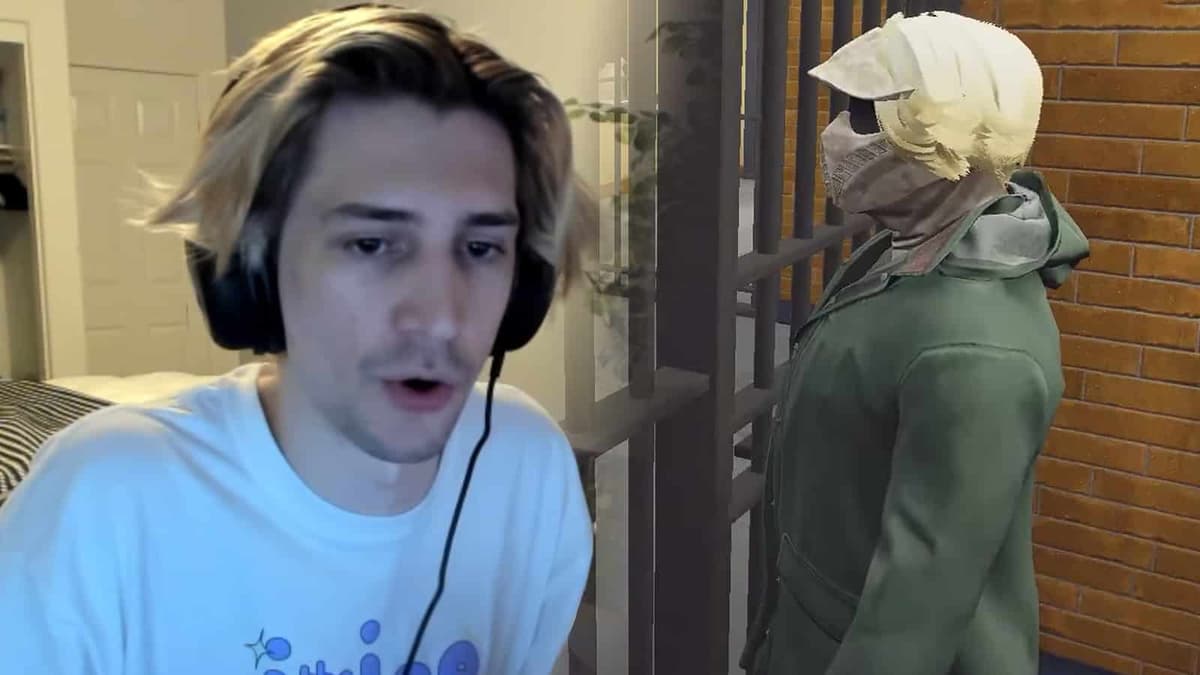 xQc looking at GTA RP character Jean Paul