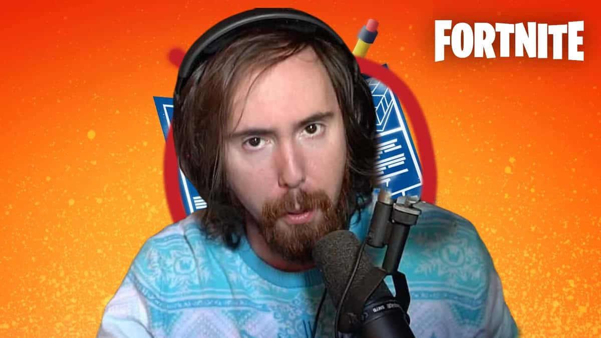 twitch streamer asmongold on fortnite zero build background