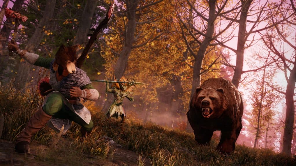 new world players hunting a black bear