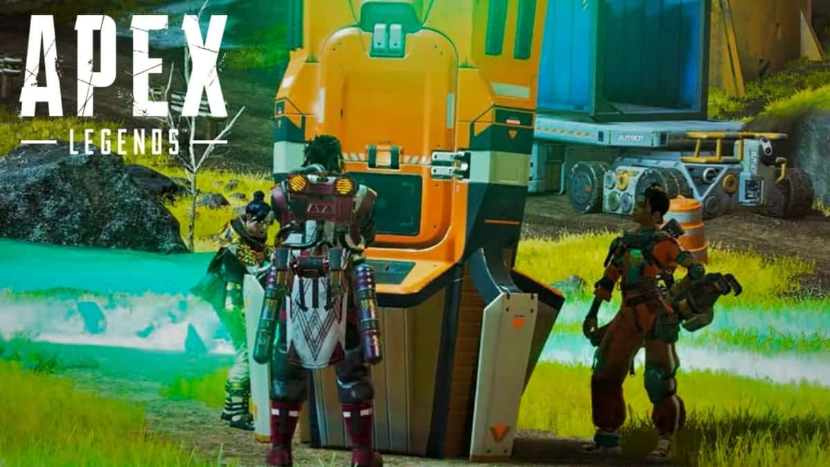 Apex Legends characters using replicator on kings Canyon