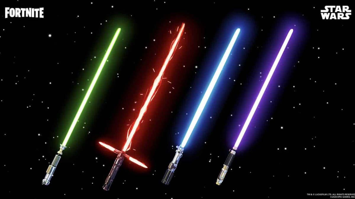 Star Wars lightsabers in Fortnite