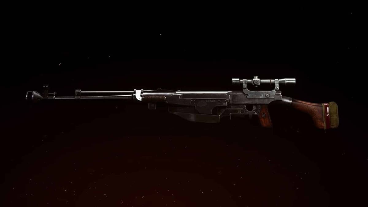 sideways shot of gorenko sniper rifle in cod warzone