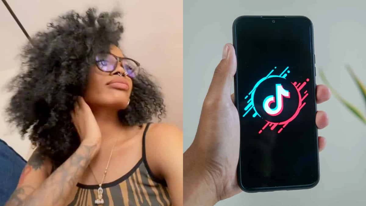 TikTok user next to the TikTok logo on a phone