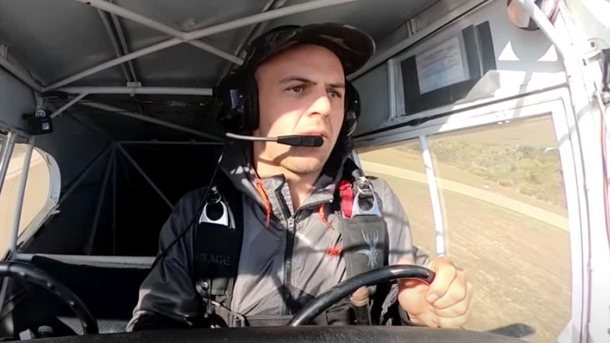 Trevor Jacob flying a plane