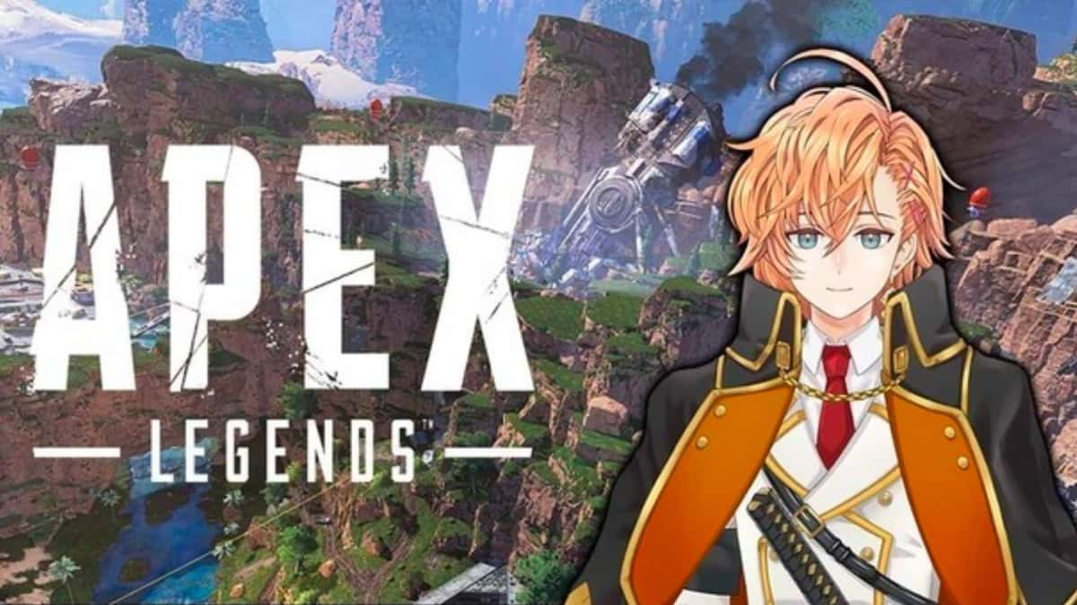 VTuber Shibuya Hal alongside Apex LEgends logo