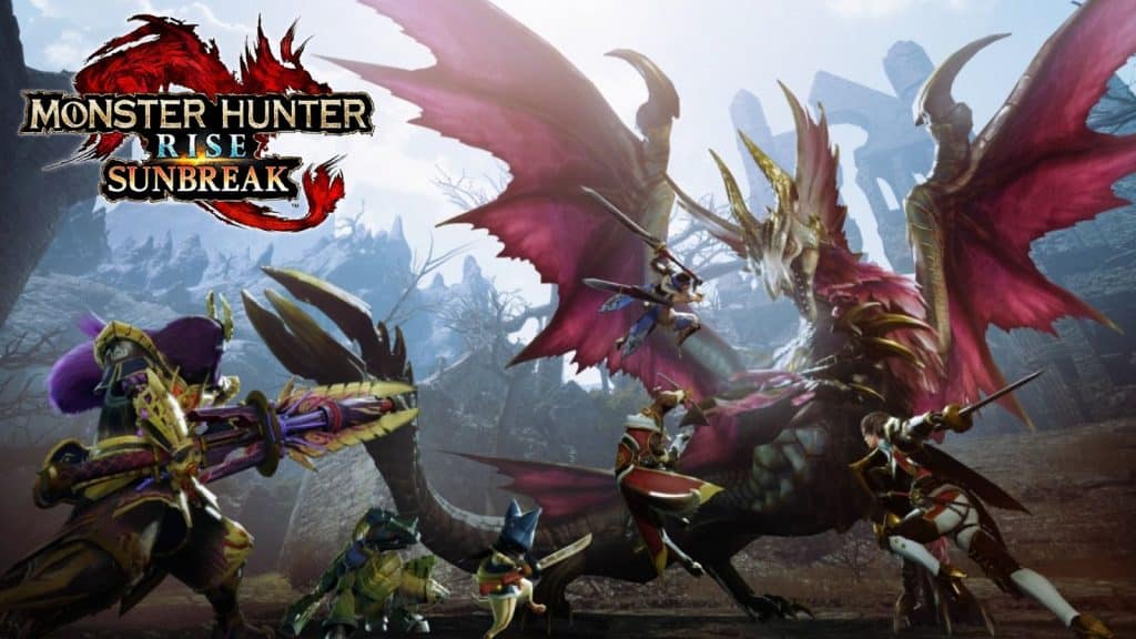 Hunters fighting Malzeno in Monster Hunter Rise: Sunbreak