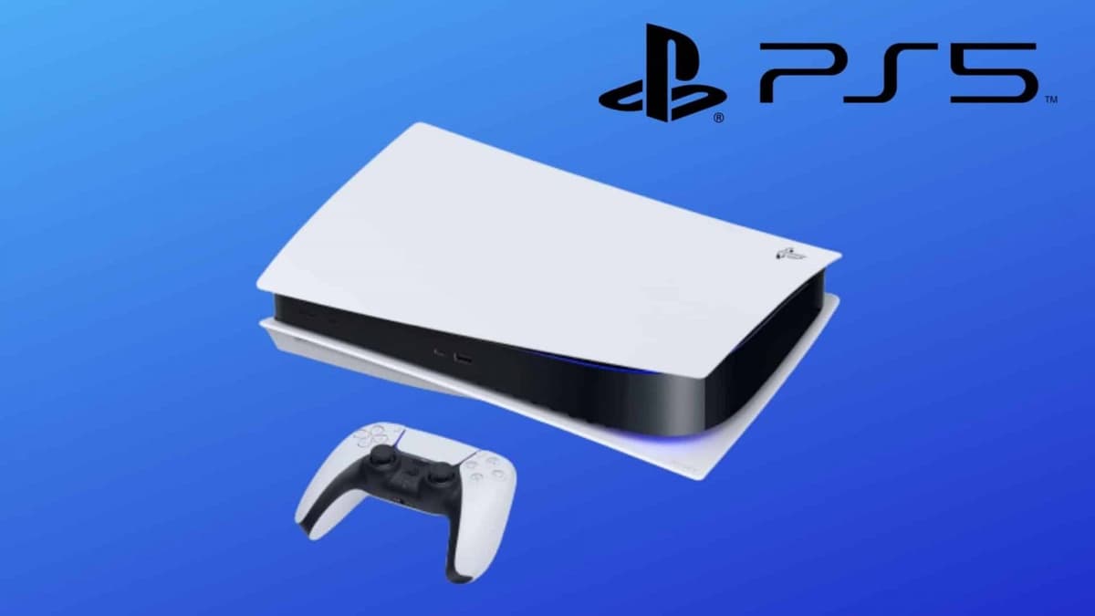 sony playstation 5 console and logo