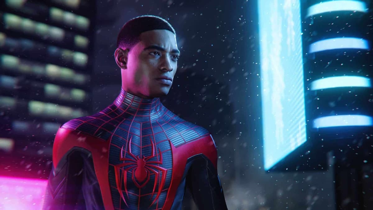 miles morales in a spider-man cutscene