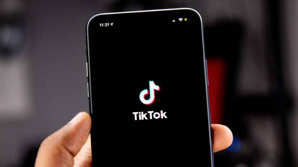 TikTok logo on phone screen