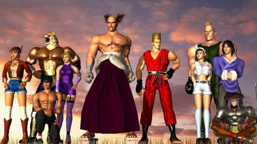 Tekken 2 characters in a line