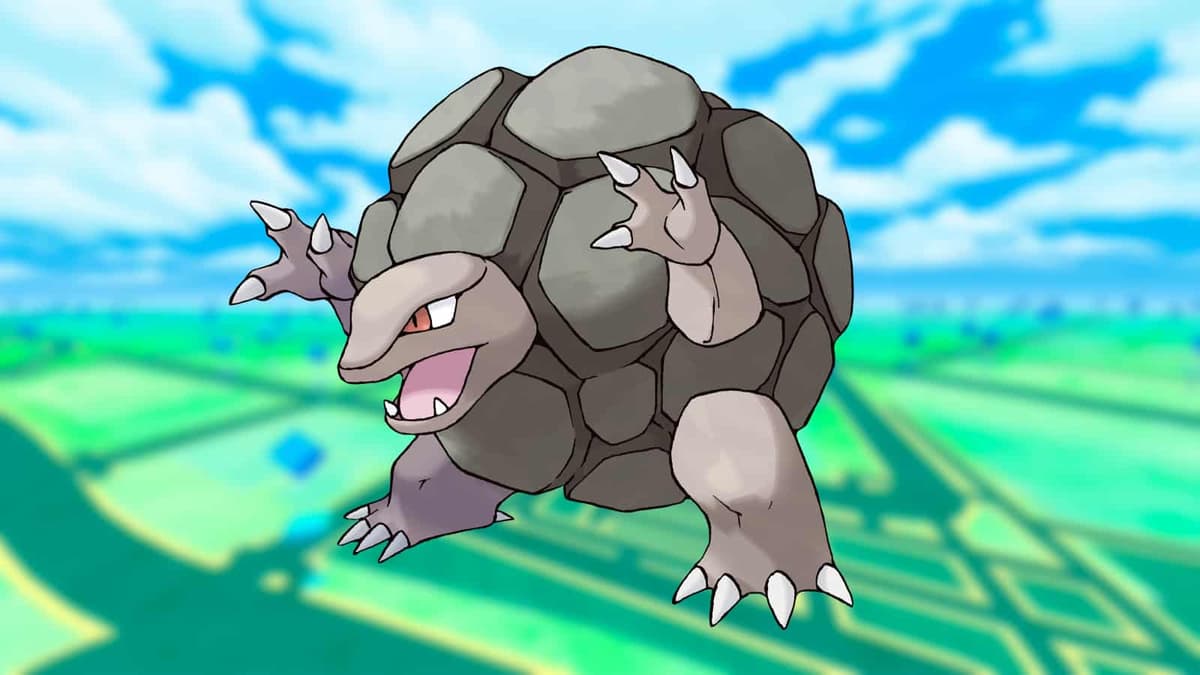 An image of Golem, a rock type Pokemon