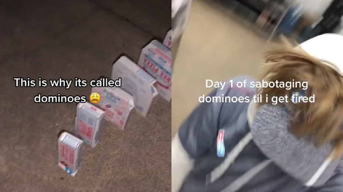 an image of dominos on tiktok