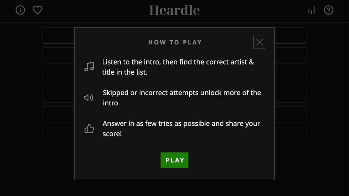 Instructions on how to play Heardle