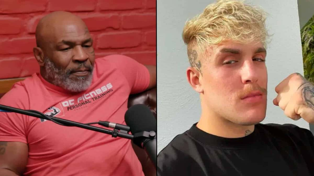 Mike Tyson side-by-side with Jake Paul