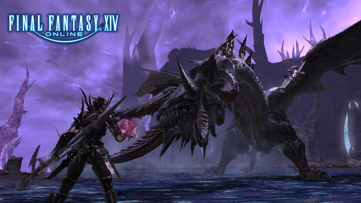 final fantasy xiv online ffxiv estinien fighting nidhogg