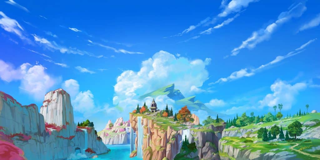 TFT Dragonlands key art with blue sky