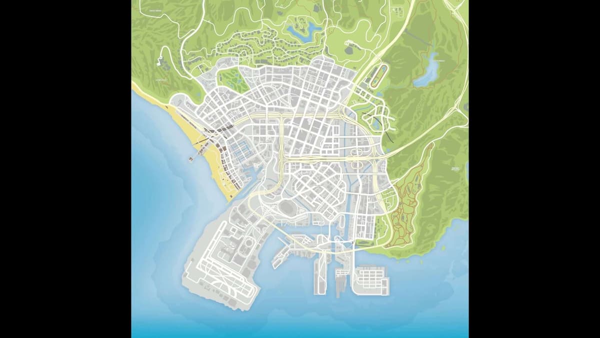 overhead view of entire gta 5 los santos map