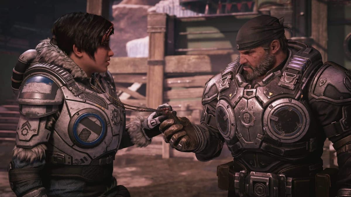 marcus fenix talking to kate diaz in gears of war 5