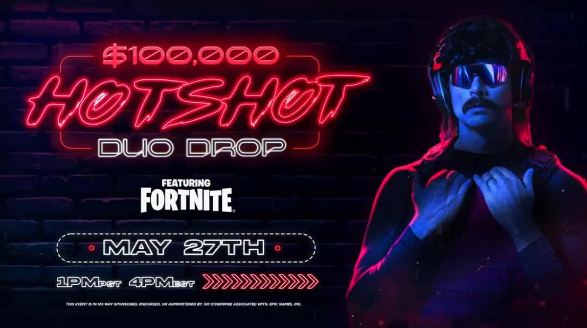 Dr Disrespect Fortnite tournament graphic