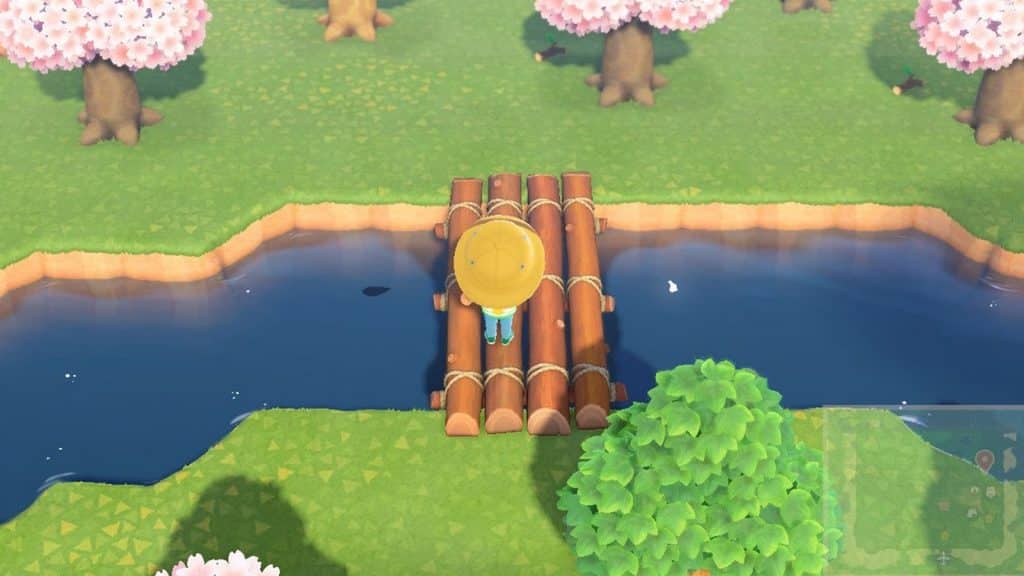 A wooden bridge in New Horizons.