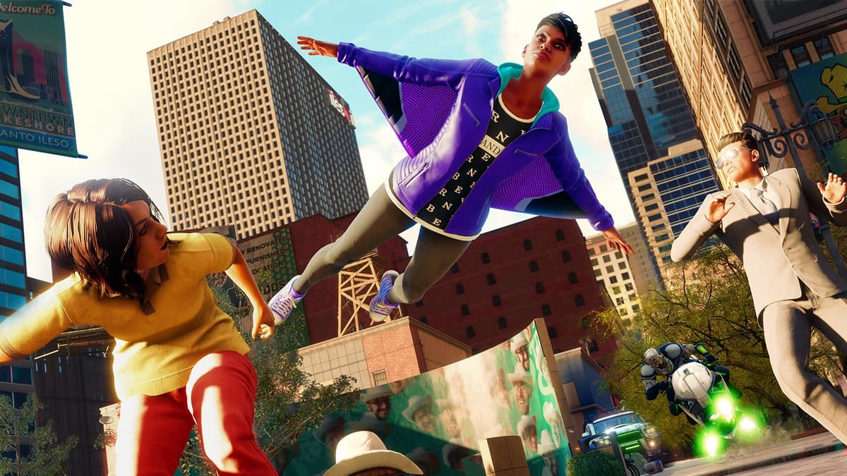 A wingsuit in Saints Row