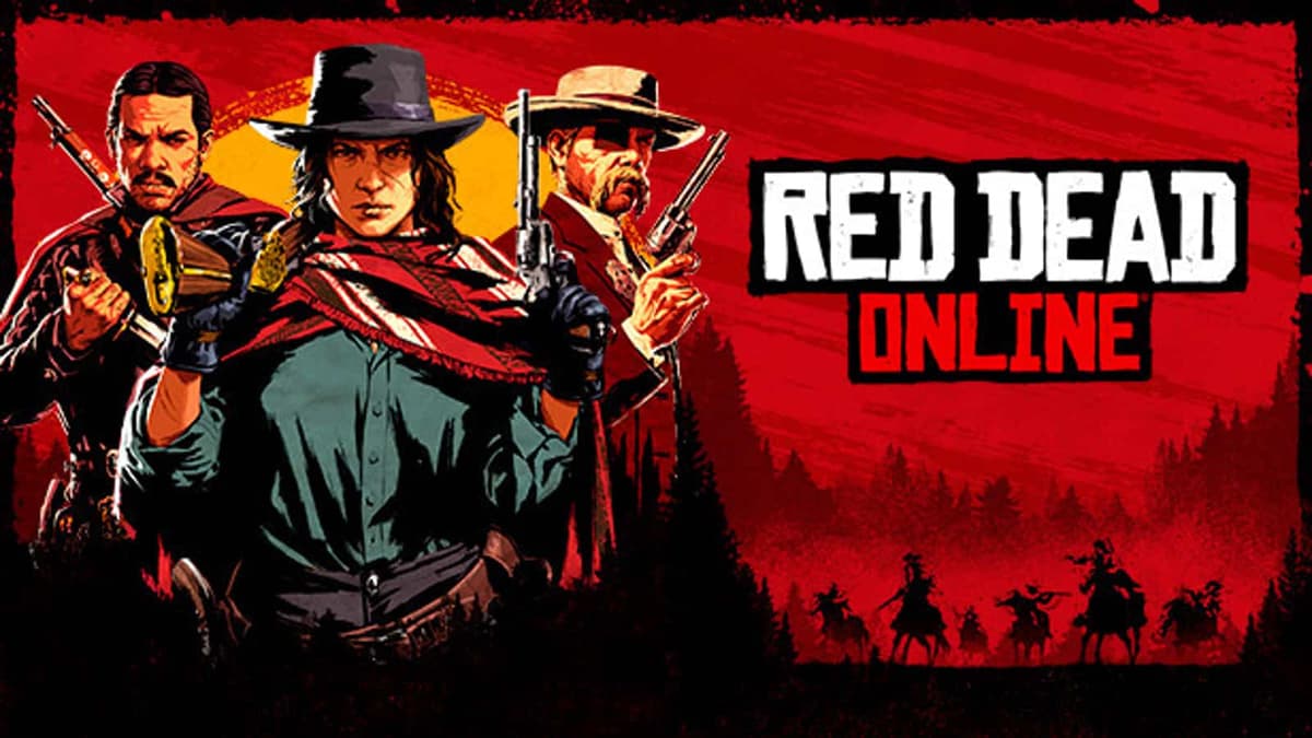 Red Dead Online logo and characters