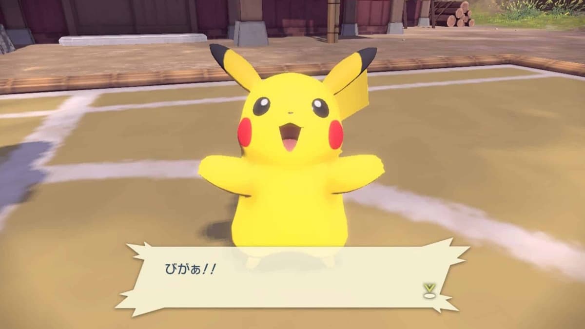 pikachu smiling in legends arceus