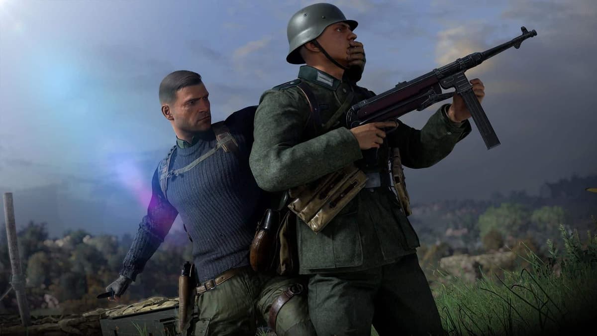 karl fairburne taking down a german soldier in sniper elite 5