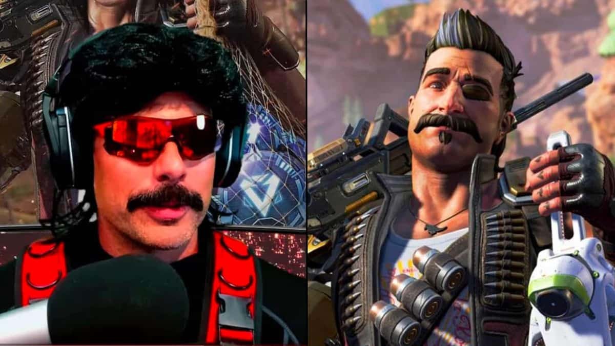 Dr Disrespect alongside Fuse from Apex Legends