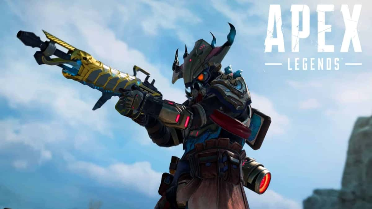 Bloodhound holding gun in Apex Legends