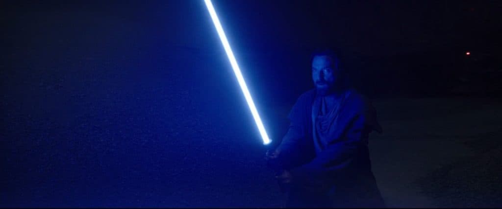 Obi-Wan Kenobi finally uses his classic lightsaber.