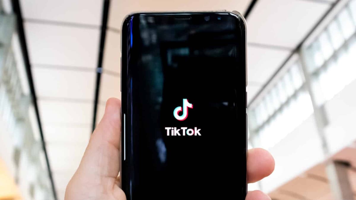 TikTok logo on a phone