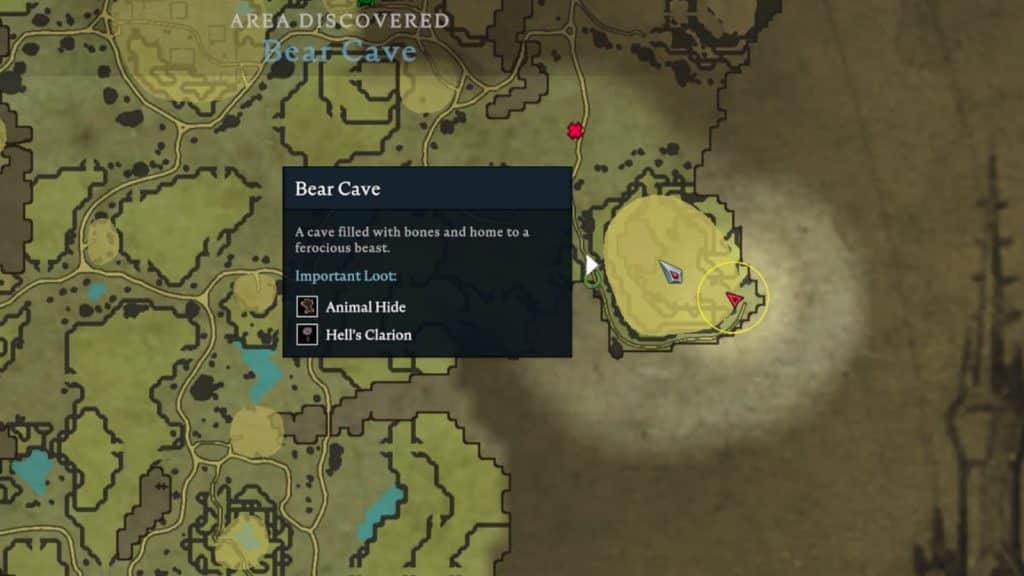 Location of The Ferocious Bear Boss in V Rising