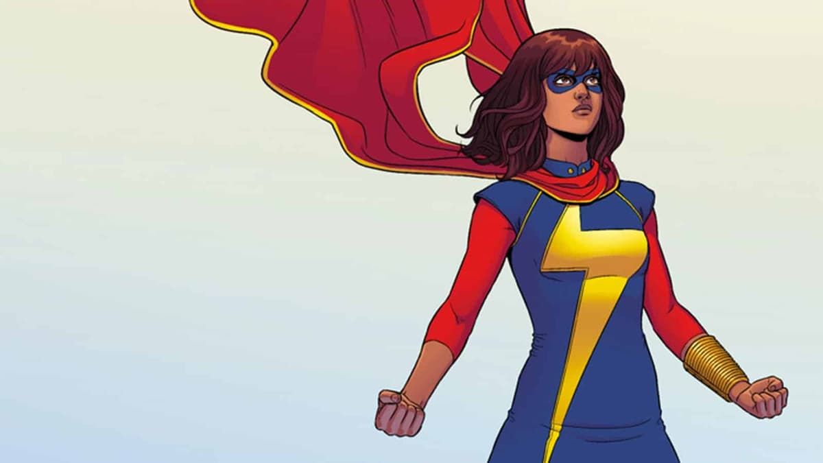 Ms Marvel stands proudly in her comic book